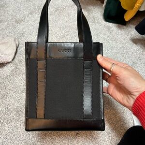 Gucci Canvas and Leather tote bag with COA